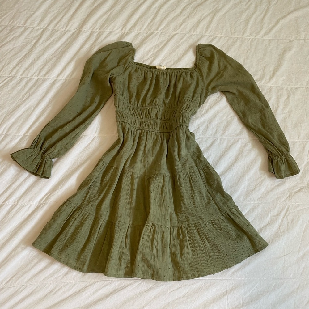 Green Ruffled Dress